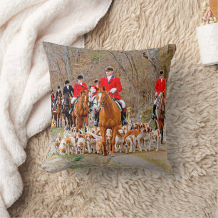 Hunting with hounds cushion