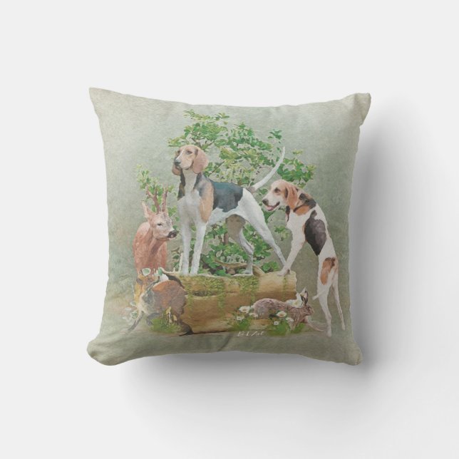 Hunting with hounds    cushion (Front)