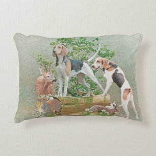 Hunting with hounds decorative cushion