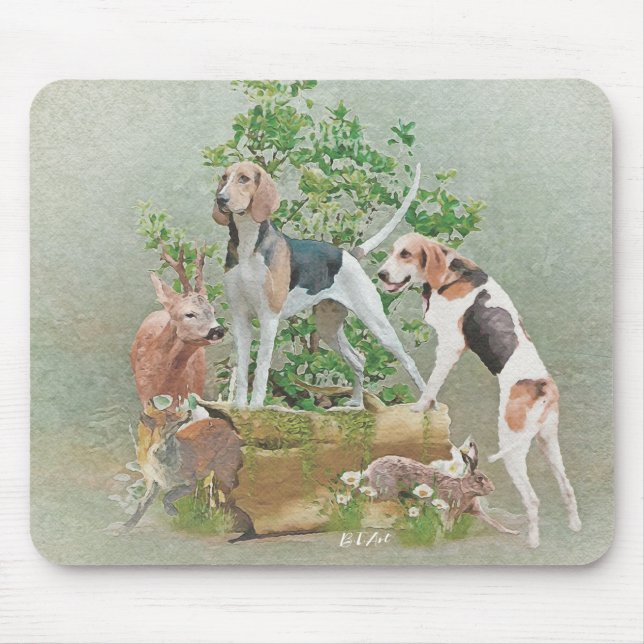 Hunting with hounds  mouse mat (Front)