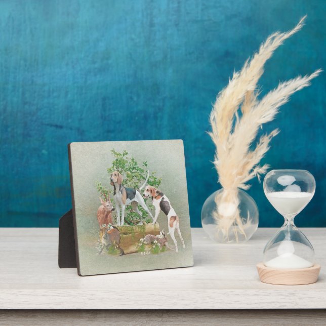 Hunting with hounds     plaque (Insitu)