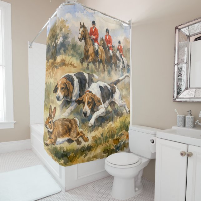 Hunting with hounds    shower curtain (In Situ)