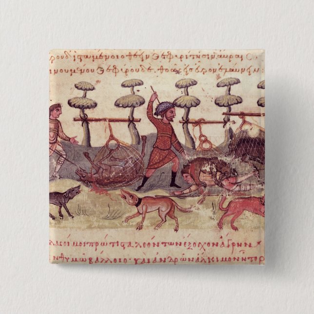 Hunting with Nets 15 Cm Square Badge (Front)