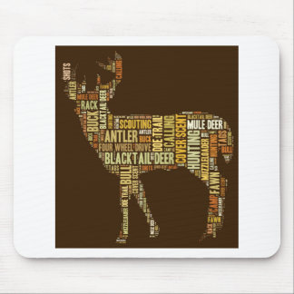 Hunting Word Cloud Mouse Mat