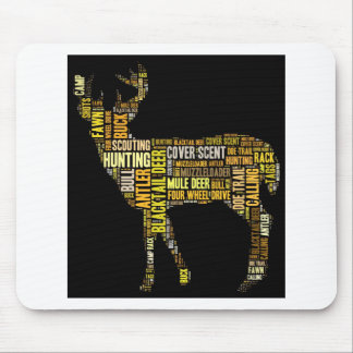 Hunting Word Cloud Mouse Mat