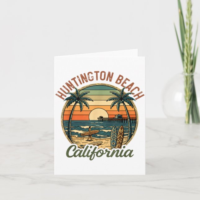 Huntington Beach California Los Angeles Surfer Vin Card (Front)