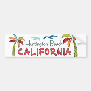 Huntington Beach California palms Bumper Sticker