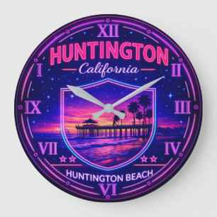 Huntington Beach California Pier Large Clock