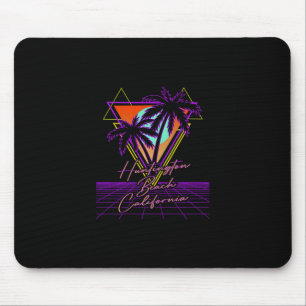 Huntington Beach California Retro 80s Vaporwave Ae Mouse Mat
