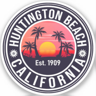 Huntington Beach California Retro Sunset Souvenirs