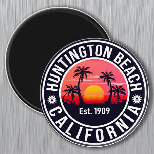 Huntington Beach California Retro Sunset Souvenirs Magnet