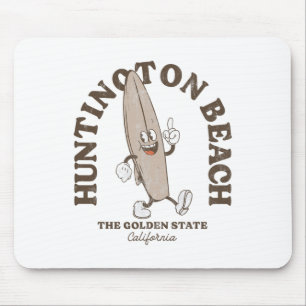 Huntington Beach California Retro Surfer Vintage B Mouse Mat