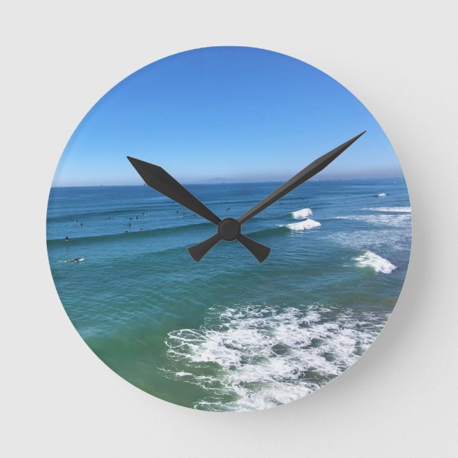 Huntington Beach, California Round Clock (Front)