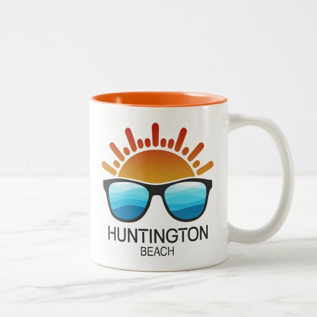 Huntington Beach California Sunglasses Two-Tone Coffee Mug (Right)