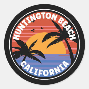 Huntington Beach California Sunset Classic Round S Classic Round Sticker