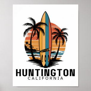 Huntington Beach California Surfing Surfer Poster