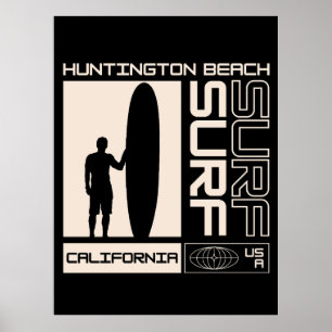 Huntington Beach California USA Surf Poster