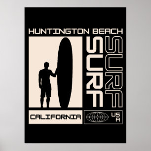 Huntington Beach California USA Surf Poster