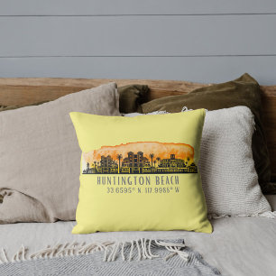 Huntington Beach City Silhouette Cushion