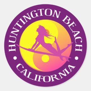 Huntington Beach Classic Round Sticker