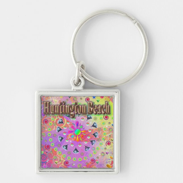 Huntington Beach Lucky Golden Keychain (Front)