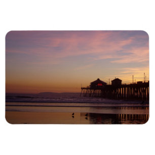 Huntington Beach Pier at Sunset Flexi Magnet