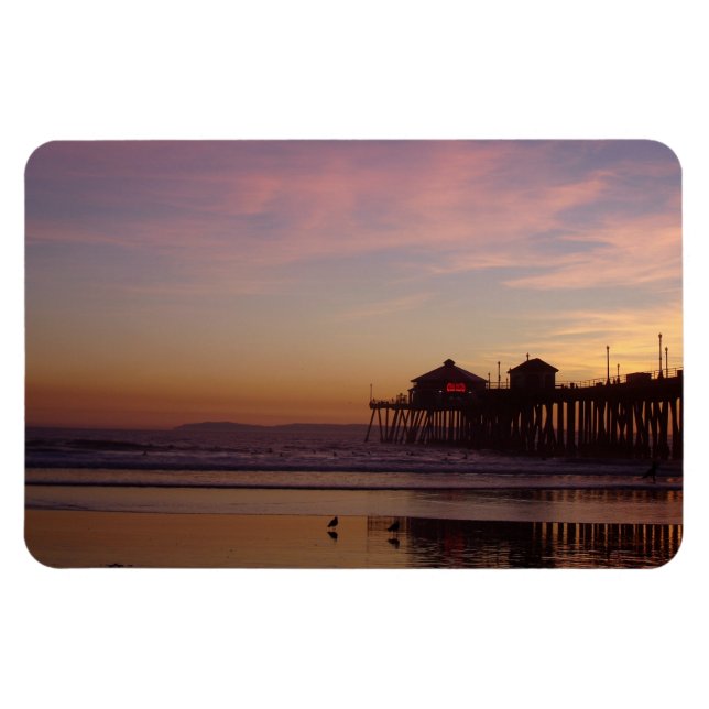 Huntington Beach Pier at Sunset  Flexi Magnet (Horizontal)