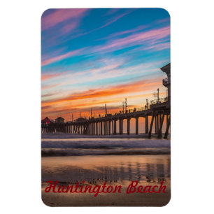 Huntington Beach Pier at sunset Magnet