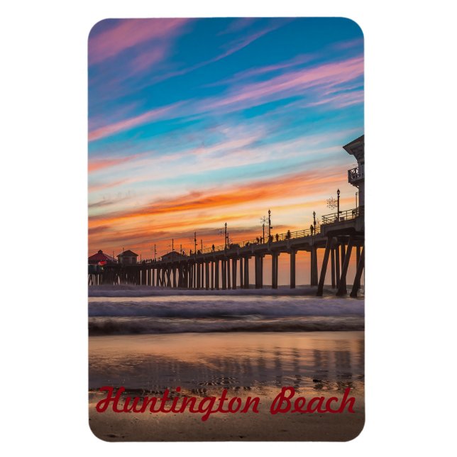 Huntington Beach Pier at sunset Magnet (Vertical)