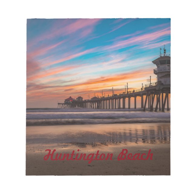 Huntington Beach Pier at sunset Notepad (Front)