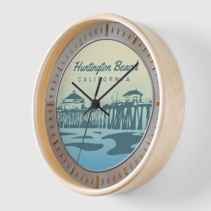 Huntington Beach Pier, CA - Custom Design Clock