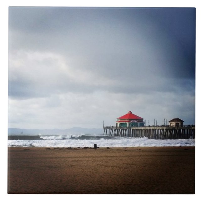 Huntington Beach Pier, CA Tile (Front)