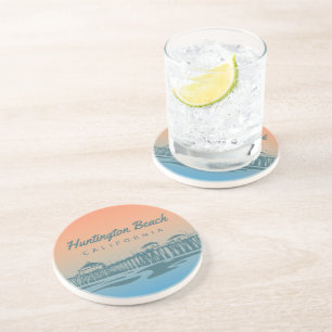Huntington Beach Pier, California - Custom Design Coaster