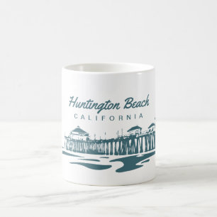 Huntington Beach Pier, California - Custom Design Coffee Mug