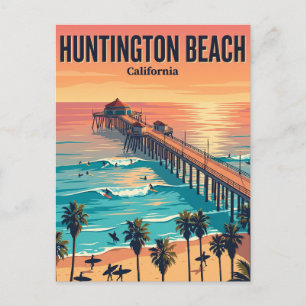 Huntington Beach Pier, Huntington Beach California Postcard