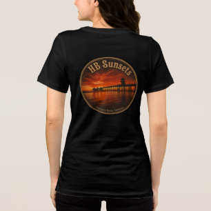 Huntington Beach Pier Sunset - John Minar Tri-Blend Shirt