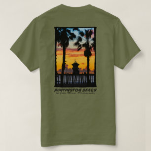 Huntington Beach Pier Sunset Palms T-Shirt