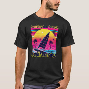 Huntington Beach Retro 80s Style Souvenir Beach T-Shirt