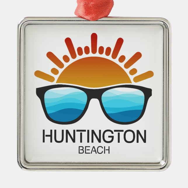 Huntington Beach South Carolina Sunglasses Metal Tree Decoration (Front)