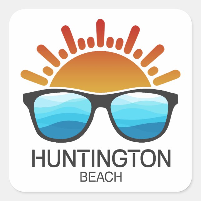 Huntington Beach South Carolina Sunglasses Square Sticker (Front)
