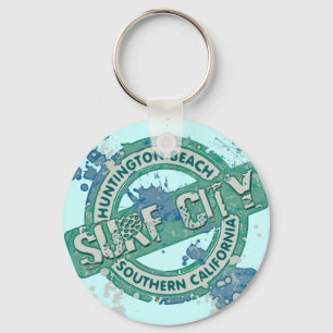 Huntington Beach Southern California Surf City Key Ring