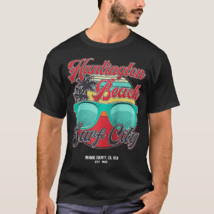 Huntington Beach Surf City Tropical Summer Sunglas T-Shirt