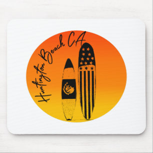 Huntington Beach Surfboards and Sunsets Mouse Mat