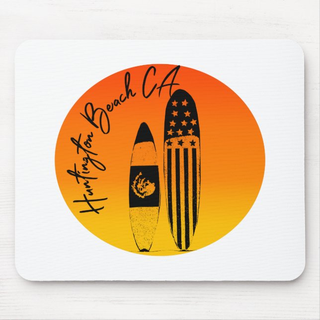 Huntington Beach Surfboards and Sunsets Mouse Mat (Front)