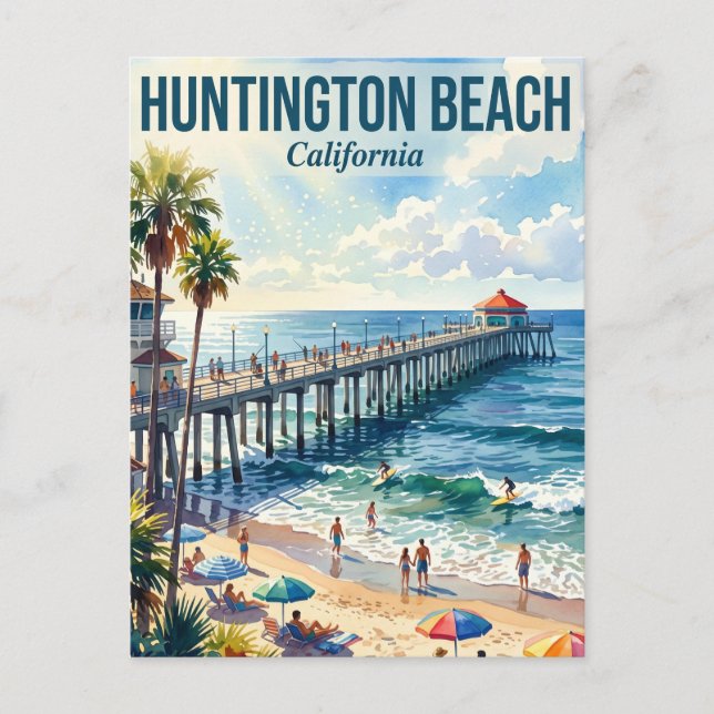 Huntington Beach USA Postcard (Front)