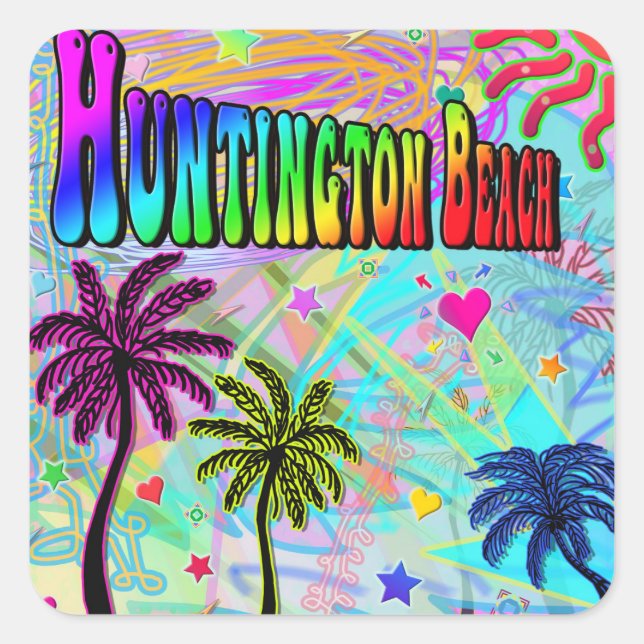 Huntington Beach Vivid Romance Sticker (Front)