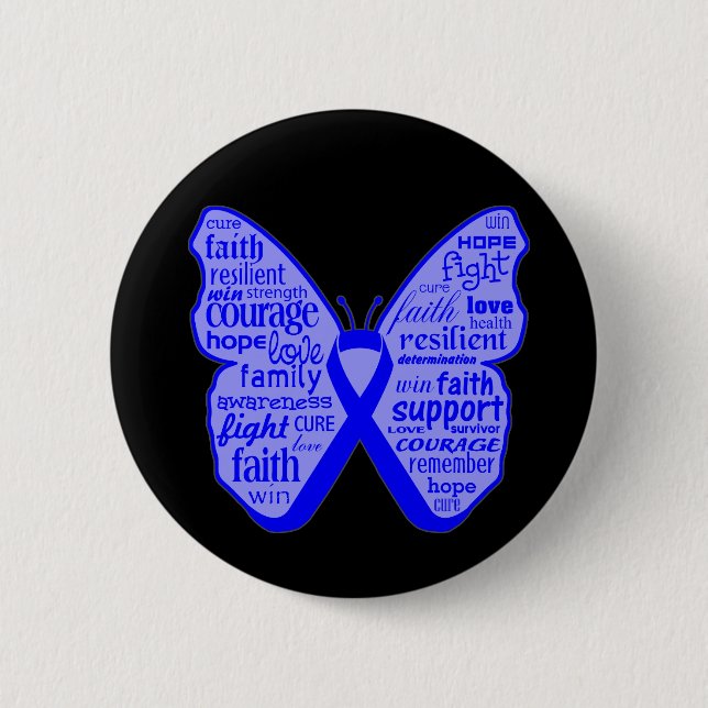 Huntington Disease Butterfly Ribbon 6 Cm Round Badge (Front)
