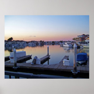 Huntington Harbour Sunset Poster