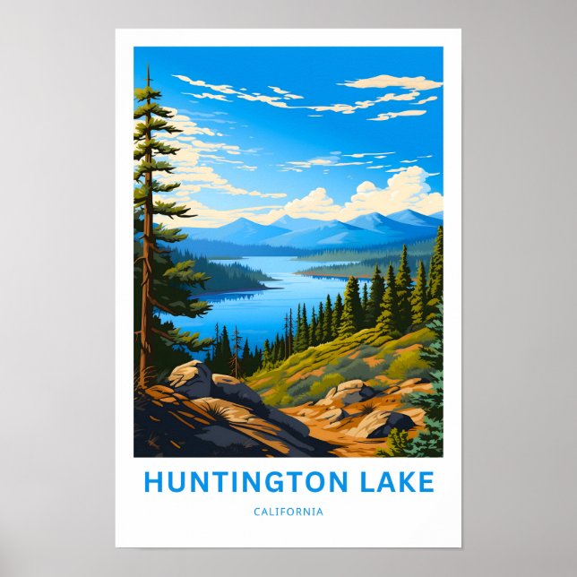 Huntington Lake California Travel Print (Front)