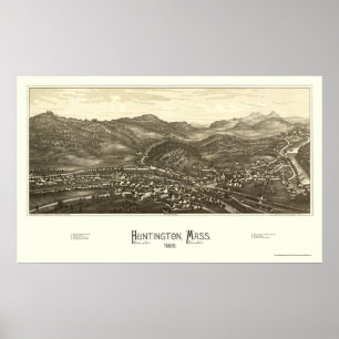 Huntington, MA Panoramic Map - 1886 Poster
